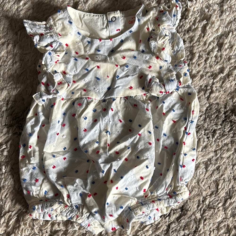 Cat and Jack Cute Ruffled Baby Romper - 6-9m